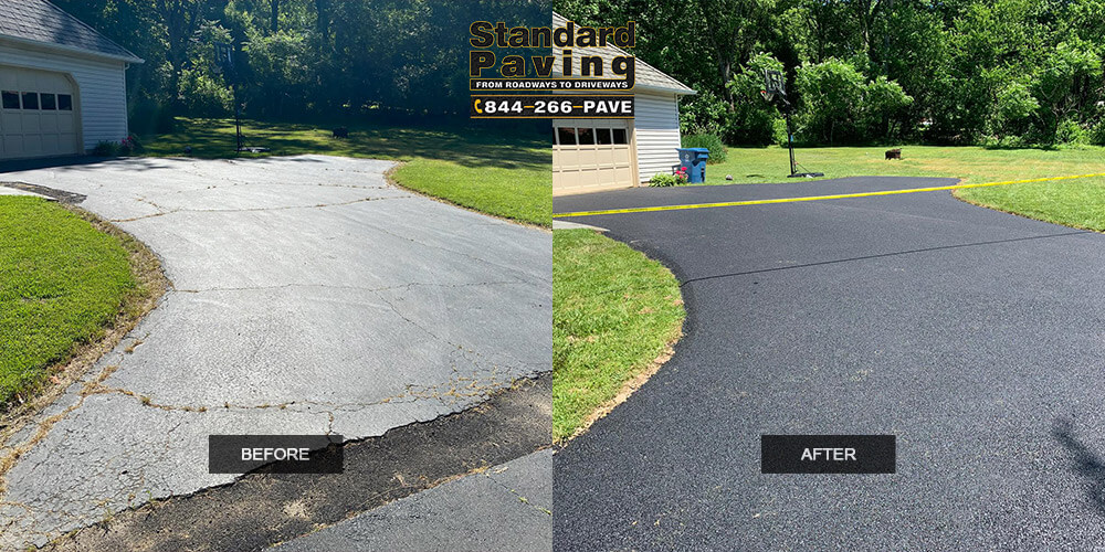 driveway in really bad shape recapped in fairfax station